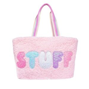 🦋OMG ACCESSORIES
'Stuff' Pink Sherpa Tote Bag